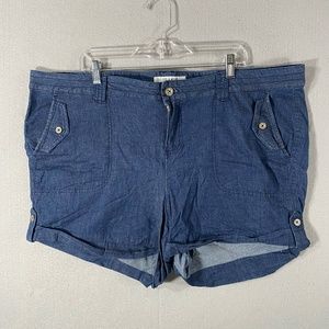 Torrid First At Fit Blue Roll Cuff Shorts Pockets Womans Size 20